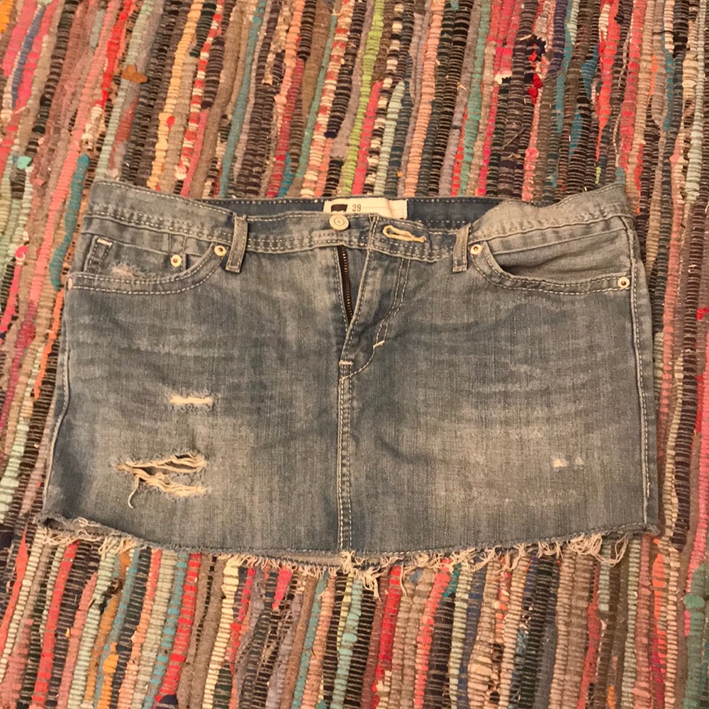 Ripped jean skirt